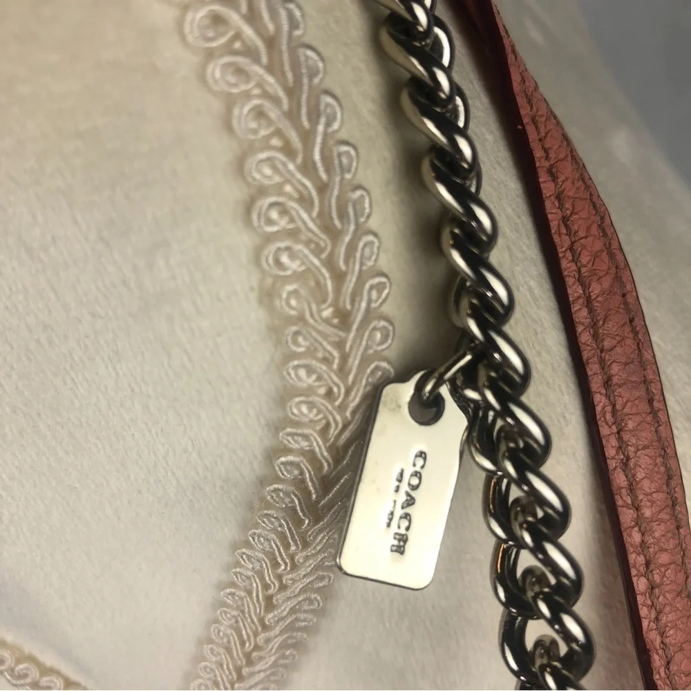 Coach Pebbled Convertible crossbody shoulder bag silver pink F52901